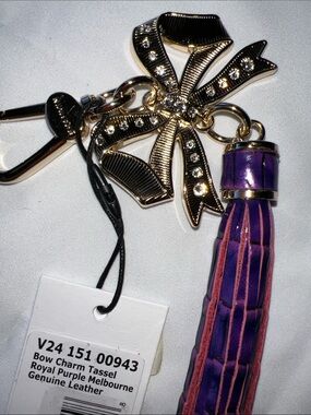 Brahmin Bow charm Royal Purple tassel Melbourne NWT
